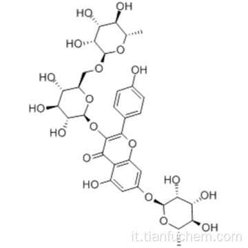 4H-1-benzopiran-4-one, 3 - [[6-O- (6-deossi-aL-mannopyranosyl) -BD-galattopiranosil] ossi] -7 - [(6-deossi-aL-mannopyranosyl) ossi] - 5-idrossi-2- (4-idrossifenil) CAS 301-19-9